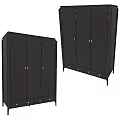 Black Modern Sideboard With Cabinet Doors Drawers And Metal Handles Legs