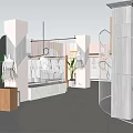 Modern Clothing Store Interior With Fashion Racks Mannequins Green Plants And Apparel