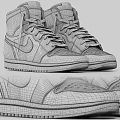 Iconic Black And White Nike Air Jordan High Top Sneakers