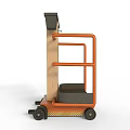 Orange And Beige Multi Tier Utility Carts With Storage Compartments And Wheels 3d model