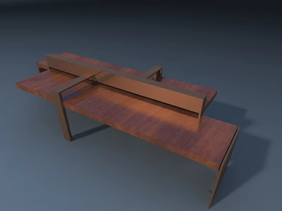 Wooden Outdoor Chair With Modern Crossed Frame And Brown Finish For Garden Use 3d model