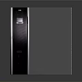 Modern Storage Cabinet With Open Doors Black Finish Interior Shelves And Organized Storage