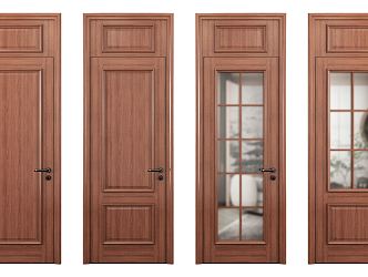 New Chinese Style Flat Door Single Door 3d model