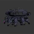 Mechanical Turtle Shaped Creature With Robotic Legs Armored Shell And Glowing Purple Head 3d model