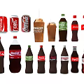 Coca Cola Beverage Collection With Cans Bottles Frozen Drink Cups And Various Sizes Flavors