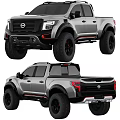 Silver Nissan Pickup Truck Multi Angle Design Featuring Black Wheels Bed Grille And Rear