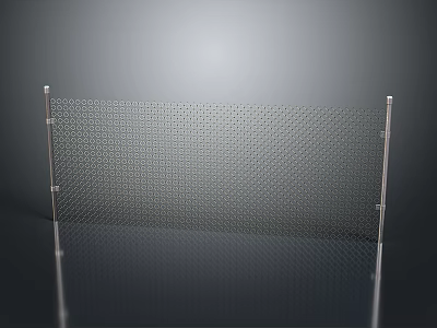 Stainless Steel Metal Mesh Fence with Support Posts for Industrial Safety Barrier Application 3d model