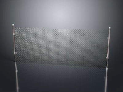 Stainless Steel Metal Mesh Fence with Support Posts for Industrial Safety Barrier Application 3d model