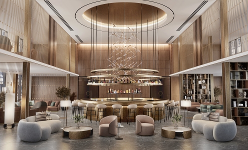 Modern Hotel Lobby 3d model