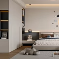 Modern Kids Room Interior With Bed Rug Toys And Moon Stars Wall Decor
