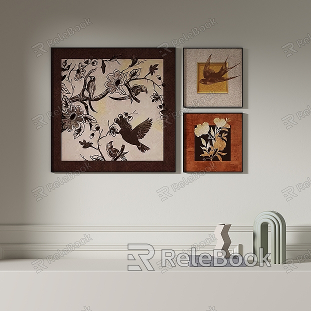 Simple retro decorative painting model