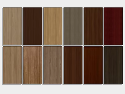 Various Wood Grain Wall Panels In Different Colors For Interior Design 3d model