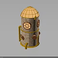 Ornate Tower Building Featuring Yellow Framework Brick Red Walls Decorative Circular Windows And Dome