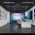 Modern Control Room Interior Design With Large Data Screens Charts White Seats And Green Plants