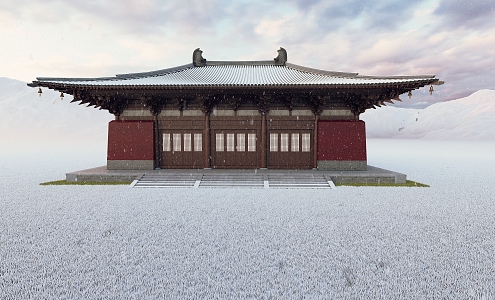 Chinese temple Tang Dynasty temple 3d model