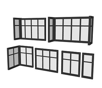 modern sliding window 3d model