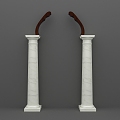 European Marble Arc Column Stone Arch Shape Column 3d model