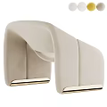 Elegant Modern White Leather Accent Chair With Gold Legs Curved Sleek Design