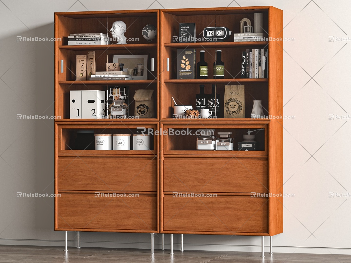 Quiet Antique Style Side Cabinet High Cabinet 3d model