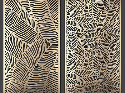Modern Artistic Leaf Pattern Metal Hanging Decor With Laser Cut Design 3d model