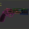 Vintage Revolver With Metallic Body Cylinder Magazine And Black Brown Grip