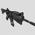 Modern Tactical Assault Rifle With Scope Grip And Magazine Features 3d model