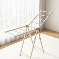 White Foldable Clothes Drying Rack For Indoor Home Use With Lightweight Design