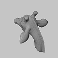 Detailed Giraffe Head 3D Model With Spotted Pattern Horns And Ears