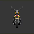 Classic Vintage Yellow Motorcycle With Black Seat And Metallic Stylish Design