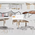 Modern landscape gallery park gallery landscape structure 3d model