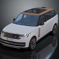 White Luxury SUV With Brown Roof And Black Gold Wheels Front Grille Design