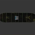 Black Skateboard With Green Decorative Lines And Pink Wheels For Daily Use