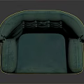 Teal Single Sofa With Button Tufted Backrest Wide Armrests And Black Wooden Legs