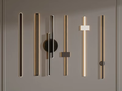 Modern Wall Lamps With Sleek Designs Various Shapes And Neutral Finishes 3d model