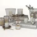 Elegant Decorative Ornament Set With Candles Vases And Fragrance For Home Decoration