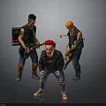 Energetic Punk Band Performing With Lead Singer Red Hair Electric Guitars Black Jacket And Amplifier