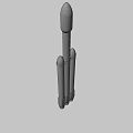 Military Weapon Rocket System Featuring Three Boosters And Engine Cluster In Space 3d model