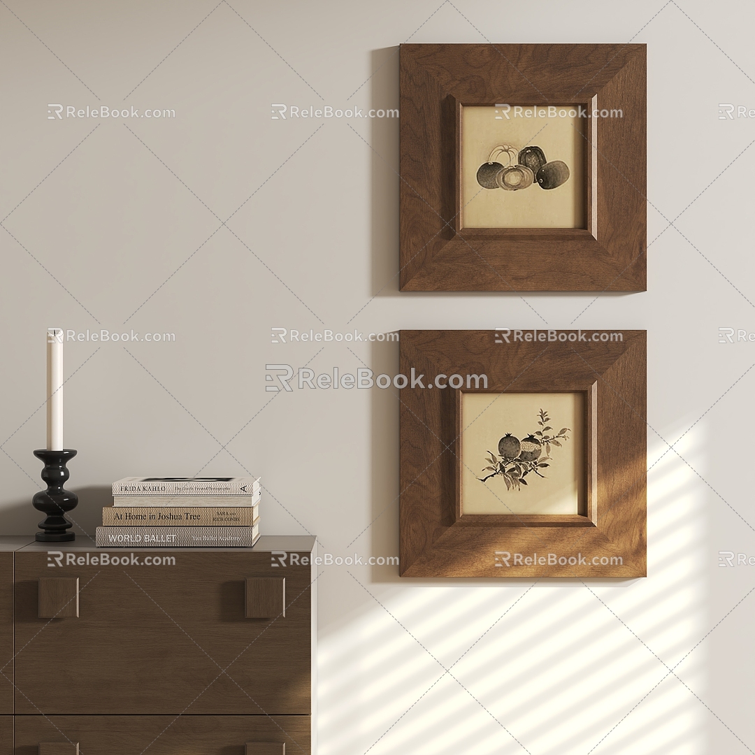 French Antique Hanging Painting 3d model