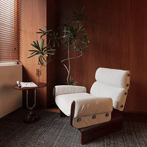 Modern Middle Style Leisure Chair 3d model