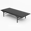 Modern Black Leather Sofa Bench With Stitch Detail And Sturdy Frame 3d model