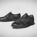 Black Leather Dress Shoes Classic Lace Up Design For Men Formal Footwear
