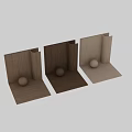 Natural Wooden Wall Decor With Sphere Ornament And Textured Surface