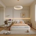 French Cream Style Master Bedroom 3d model