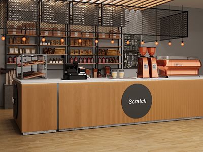 Modern coffee shop 3d model