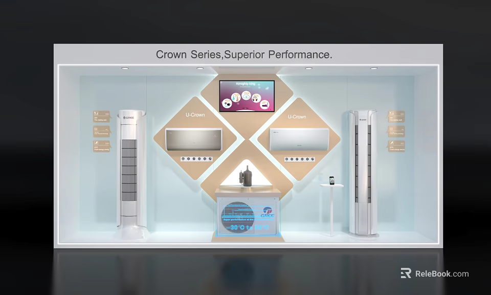 Crown Series Air Conditioner Fan Exhibition Display With Superior Performance And Modern Design 3d model