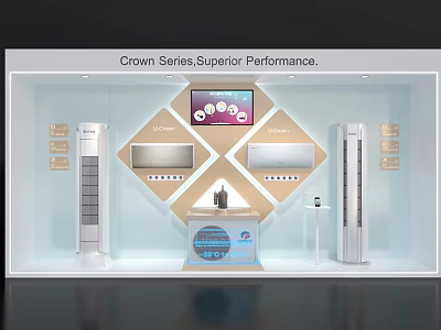 Crown Series Air Conditioner Fan Exhibition Display With Superior Performance And Modern Design 3d model