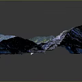 Mountainous Terrain With Rolling Hills Green Vegetation And Blue Water Bodies