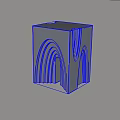 Modern Gray Geometric Decorative Ornament With Curved Lines And Arch Design