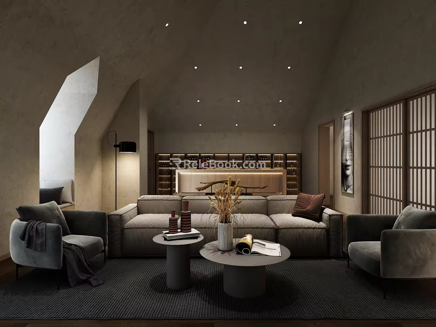 New Chinese-style reception room 3d model