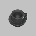 Black Ceramic Coffee Cup And Saucer Set With Smooth Surface Modern Design 3d model